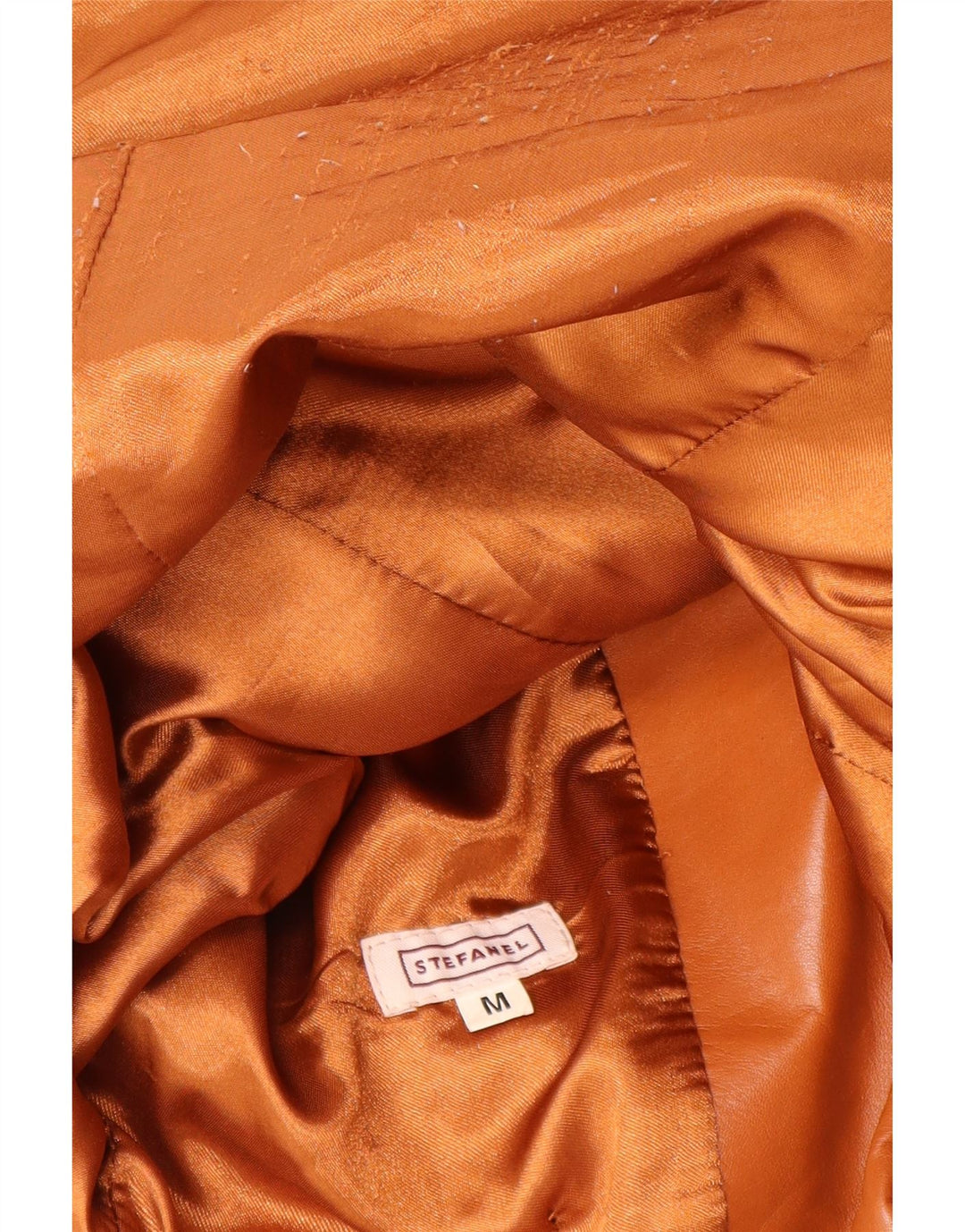 Giacca blazer in pelle da donna a 2 bottoni Stefanel UK 12 Pelle marrone medio