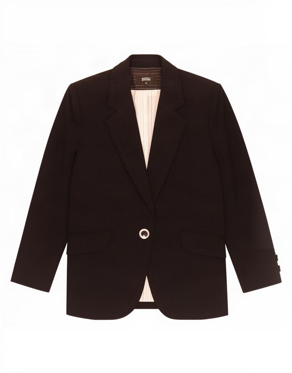 Giacca blazer a 1 bottone Marks & Spencer da donna UK 12 poliestere nero medio