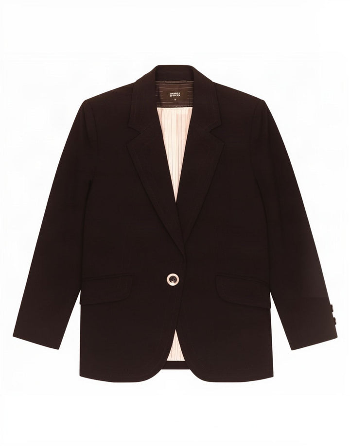 Giacca blazer a 1 bottone Marks & Spencer da donna UK 12 poliestere nero medio