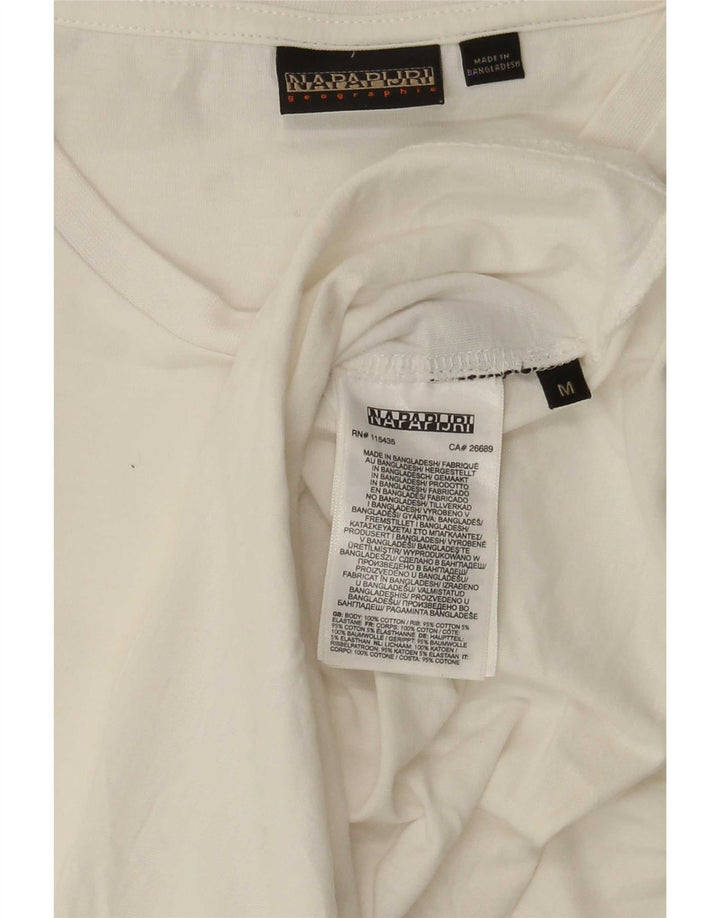 T-shirt geografica da uomo Napapijri Top in cotone bianco medio