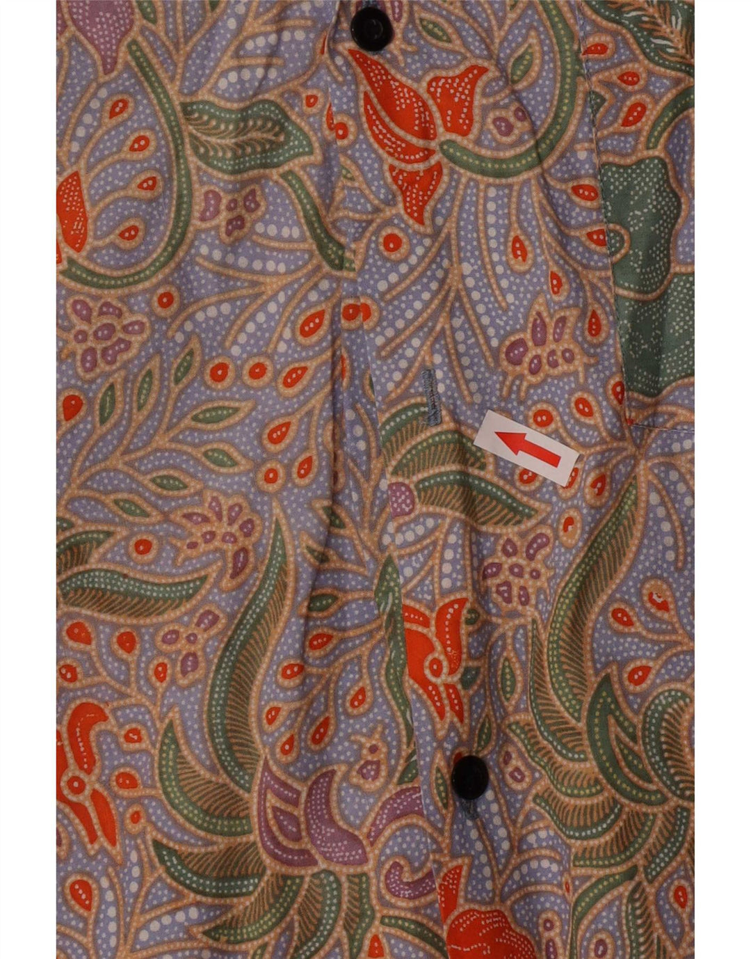 Camicia vintage da uomo a maniche corte in rayon paisley multicolore medio