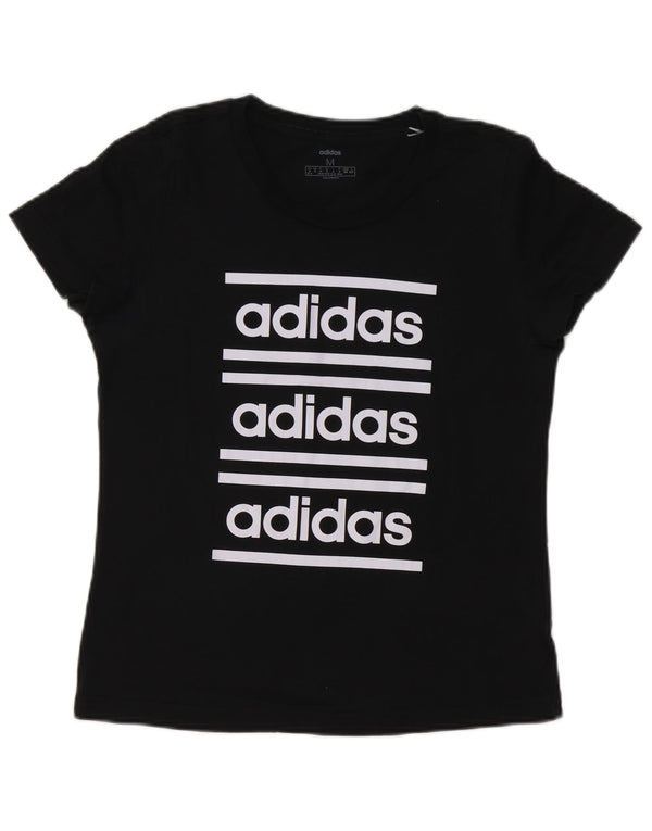 T-shirt grafica da donna Adidas Top UK 12/14 media nera
