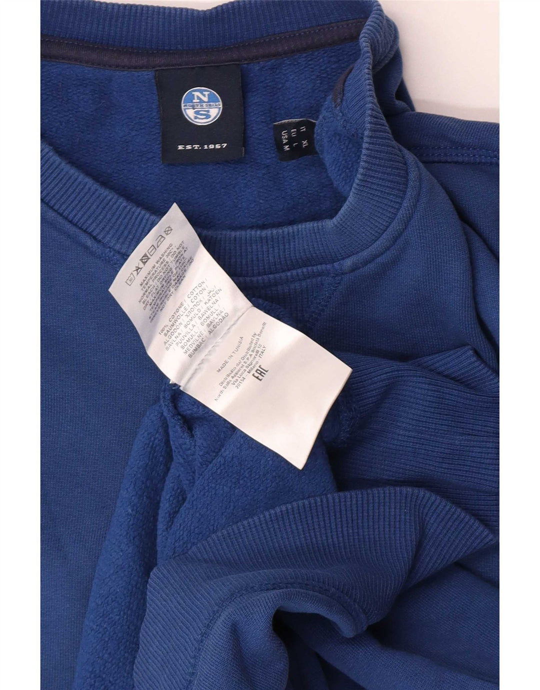 Felpa da uomo North Sails Maglione grande in cotone blu