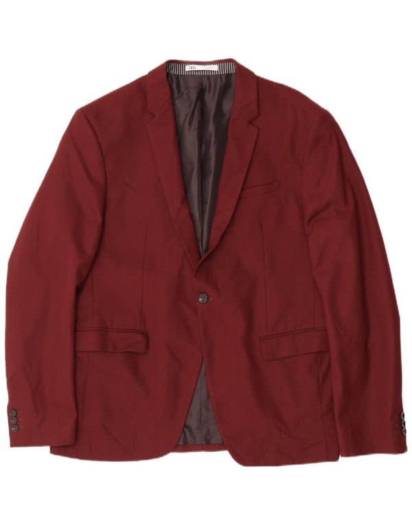 Giacca blazer da uomo a 1 bottone Zara EU 54 XL Borgogna
