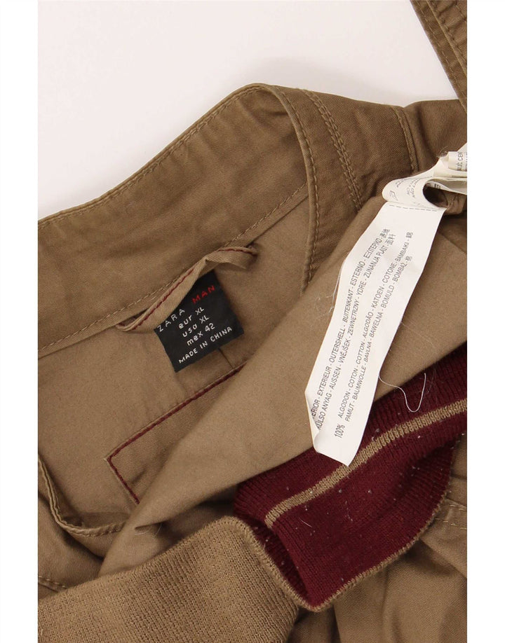 Giubbotto bomber da uomo Zara UK 42 XL cotone beige