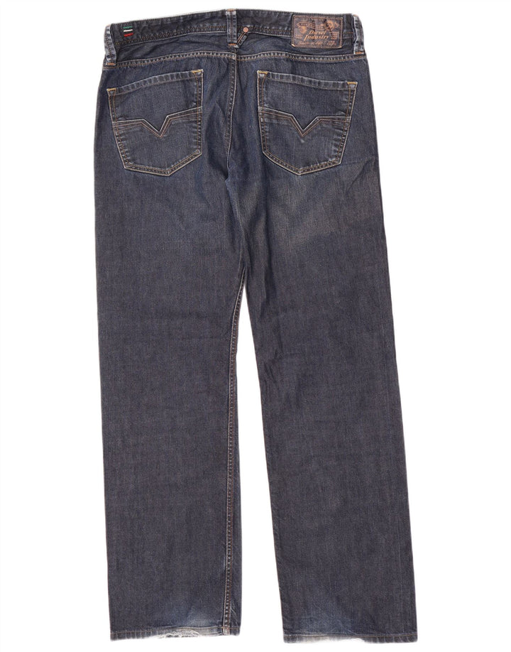 Jeans dritti da uomo Diesel W34 L32 in cotone blu navy