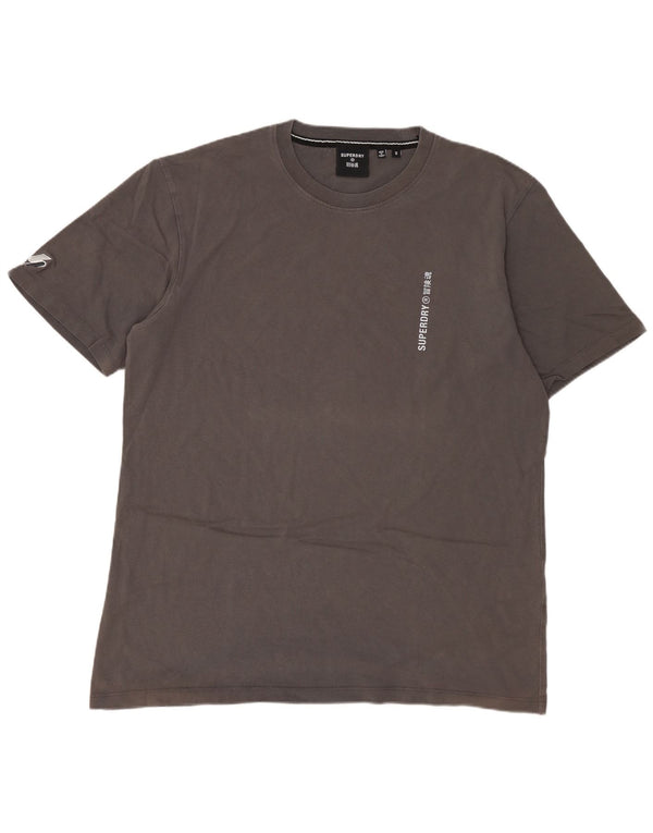 T-shirt da uomo SUPERDRY Top piccola in cotone grigio