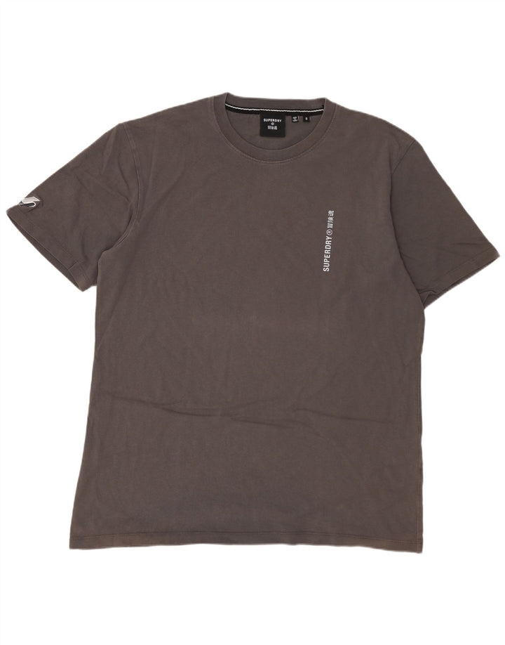 T-shirt da uomo SUPERDRY Top piccola in cotone grigio