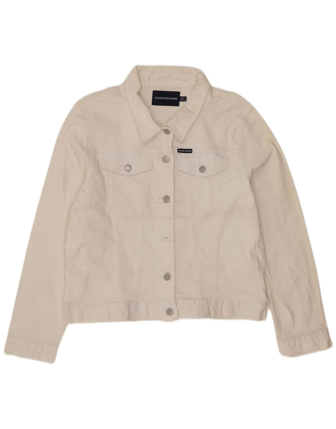 Giacca di jeans da donna Calvin Klein Jeans UK 18 XL cotone bianco