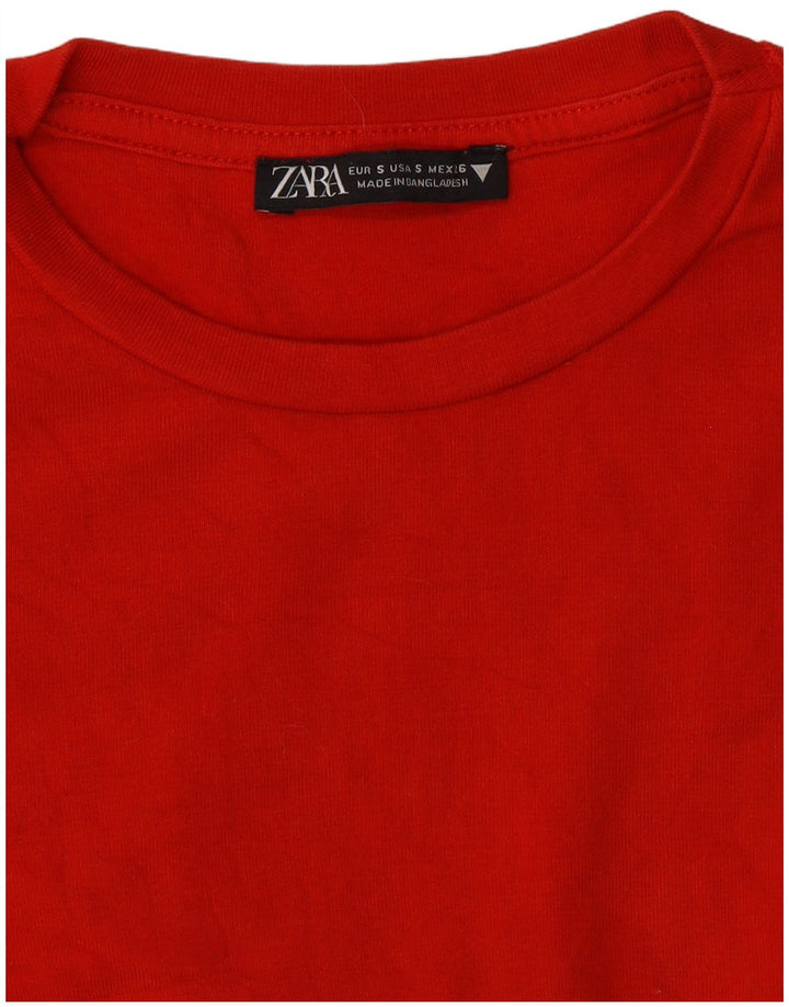 Top corto da donna Zara a maniche lunghe UK 8 piccolo rosso