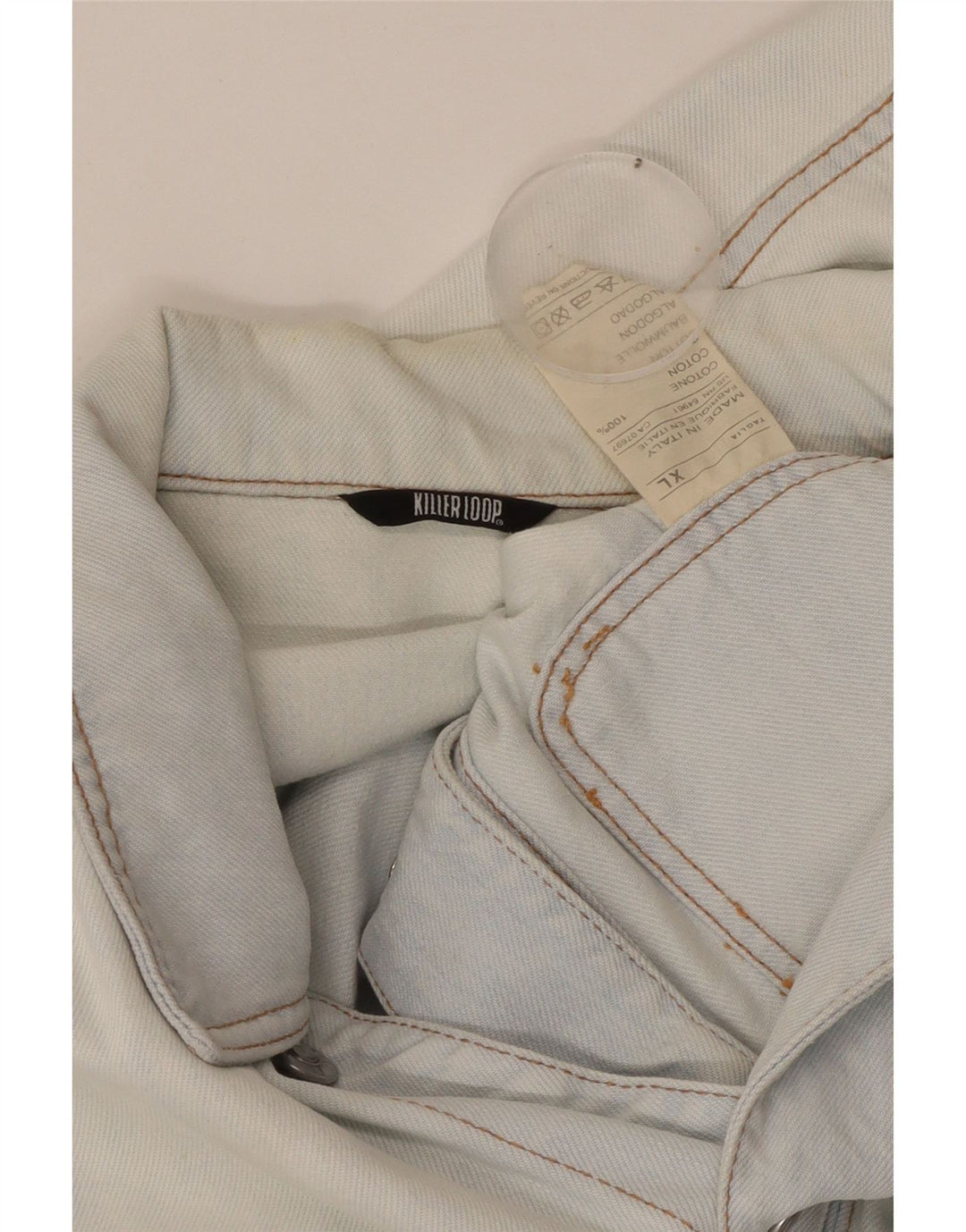 KILLER LOOP Giacca di jeans da uomo UK 42 XL Cotone blu