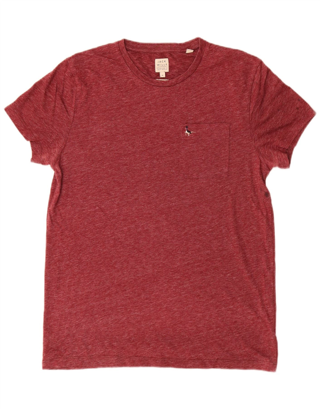T-shirt da uomo Jack Wills Top in cotone screziato bordeaux medio