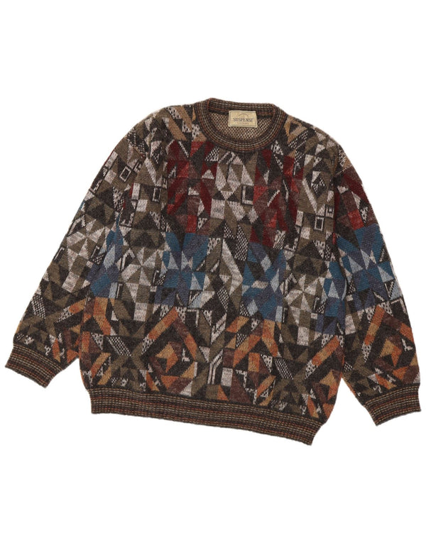 Maglione maglione girocollo da uomo Suspense IT 48 Medio multicolore geometrico