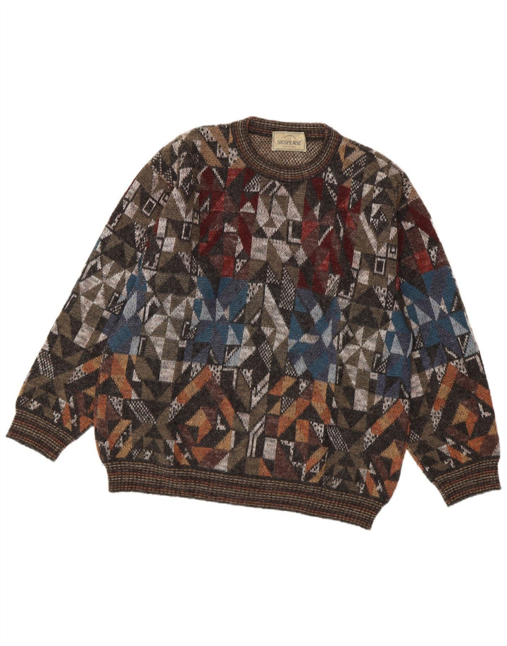 Maglione maglione girocollo da uomo Suspense IT 48 Medio multicolore geometrico