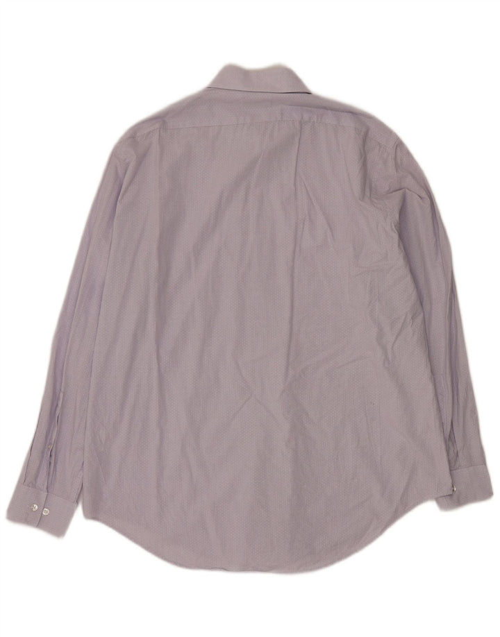 CALVIN KLEIN Camicia slim fit da uomo taglia 16 1/2 grande cotone a quadri viola