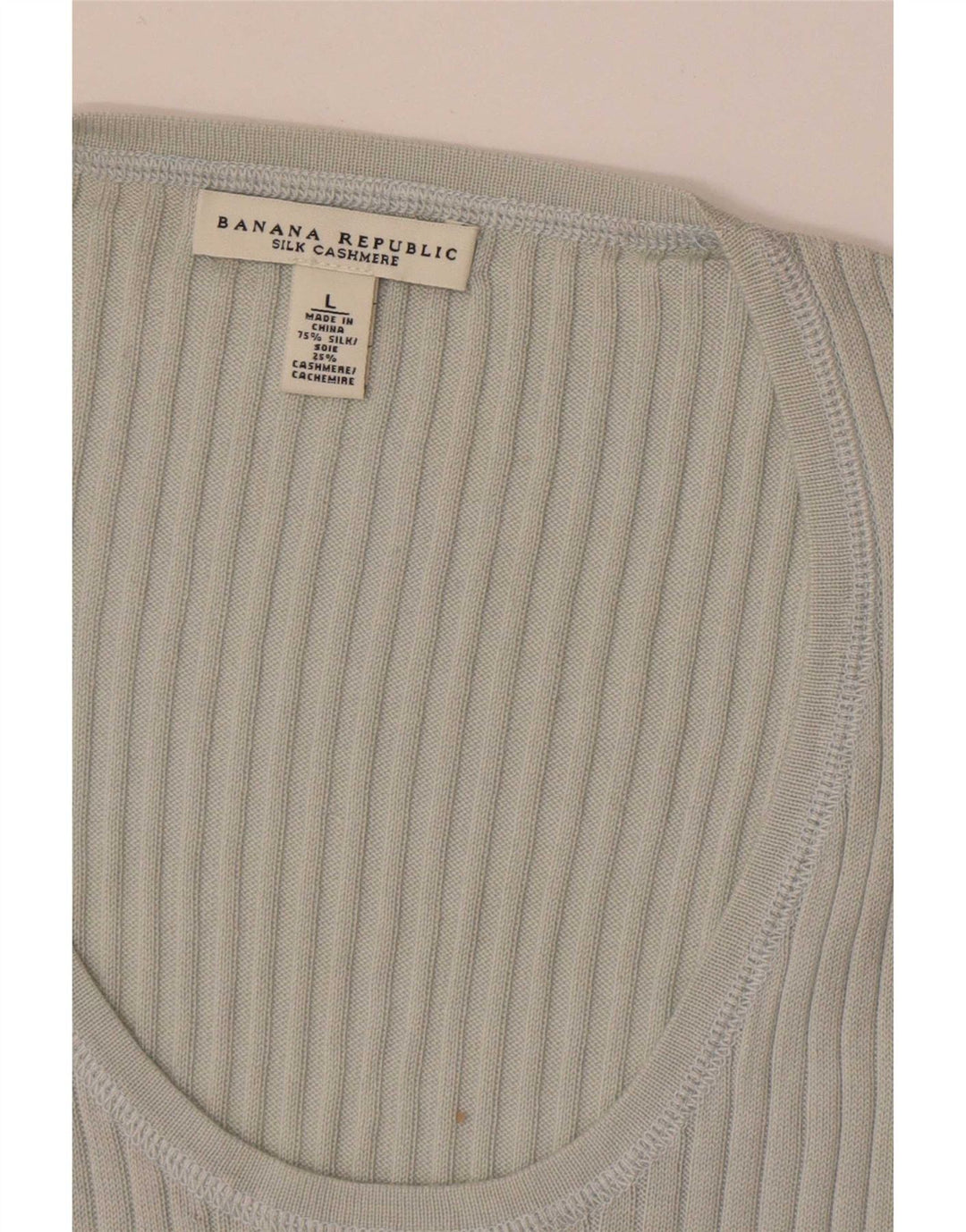 Canotta da donna Banana Republic UK 14 grande seta grigia