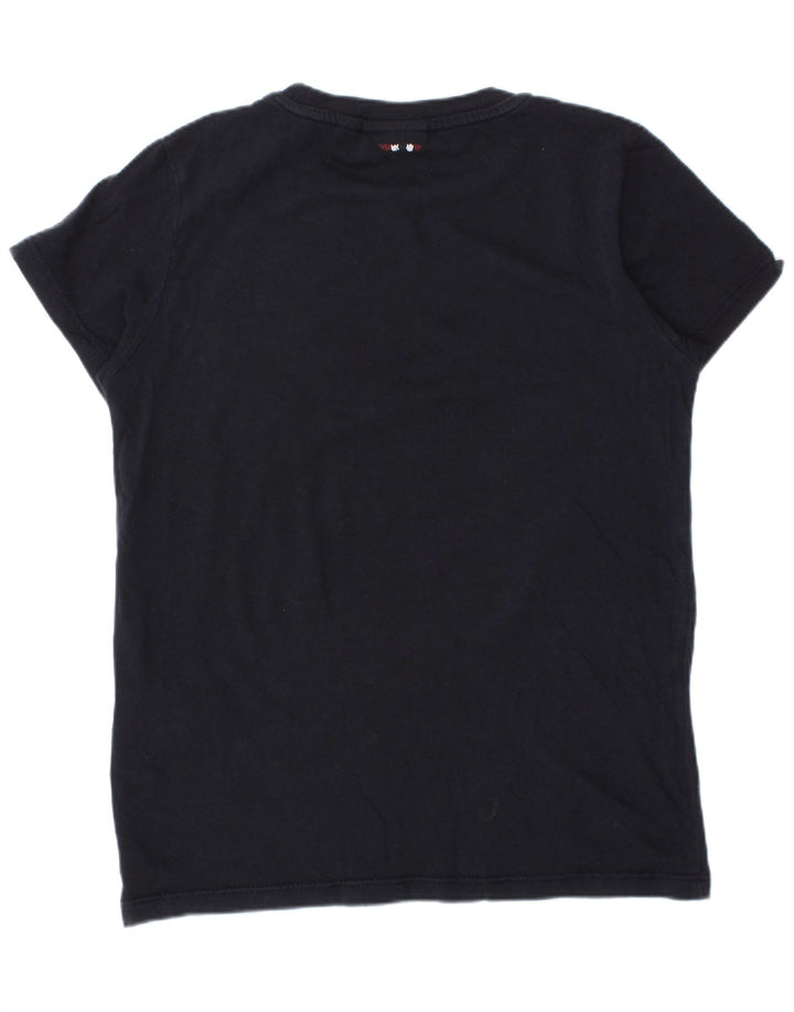 Maglietta NAPAPIJRI per ragazzi con grafica geografica, 7-8 anni, in cotone blu navy