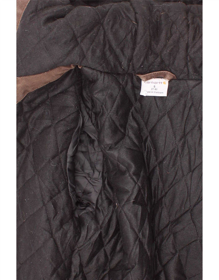 Giubbotto bomber con cappuccio Carhartt per ragazzi 7-8 anni piccolo in cotone marrone