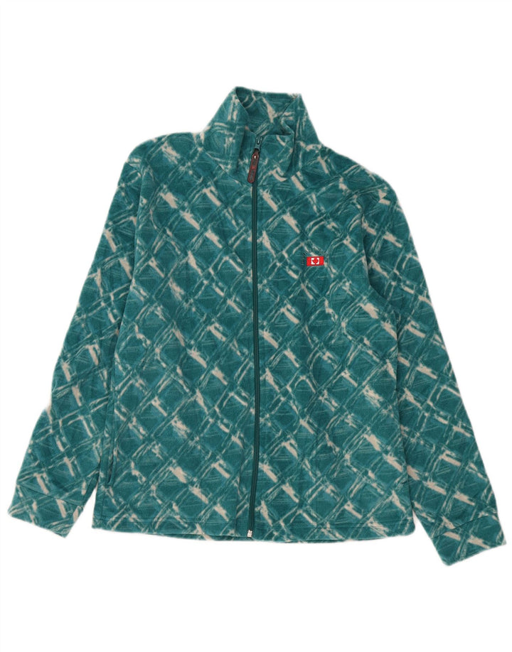 Giacca in pile da donna CANADA LOGAN UK 14 Poliestere a quadri verde medio