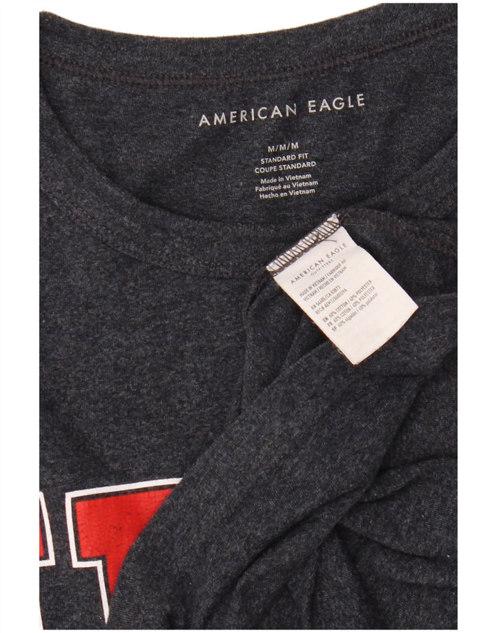 AMERICAN EAGLE T-shirt grafica standard da uomo Coupe Top medio blu navy
