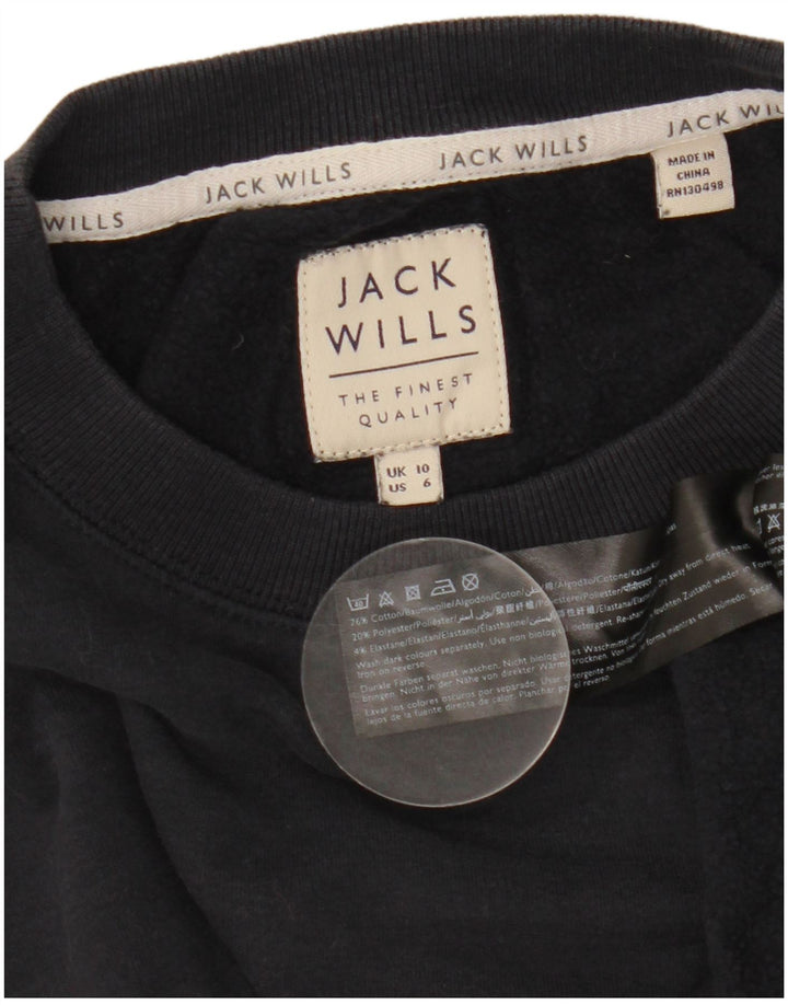 Jack Wills Donna Salcombe Felpa Maglione UK 10 Piccolo Blu Navy