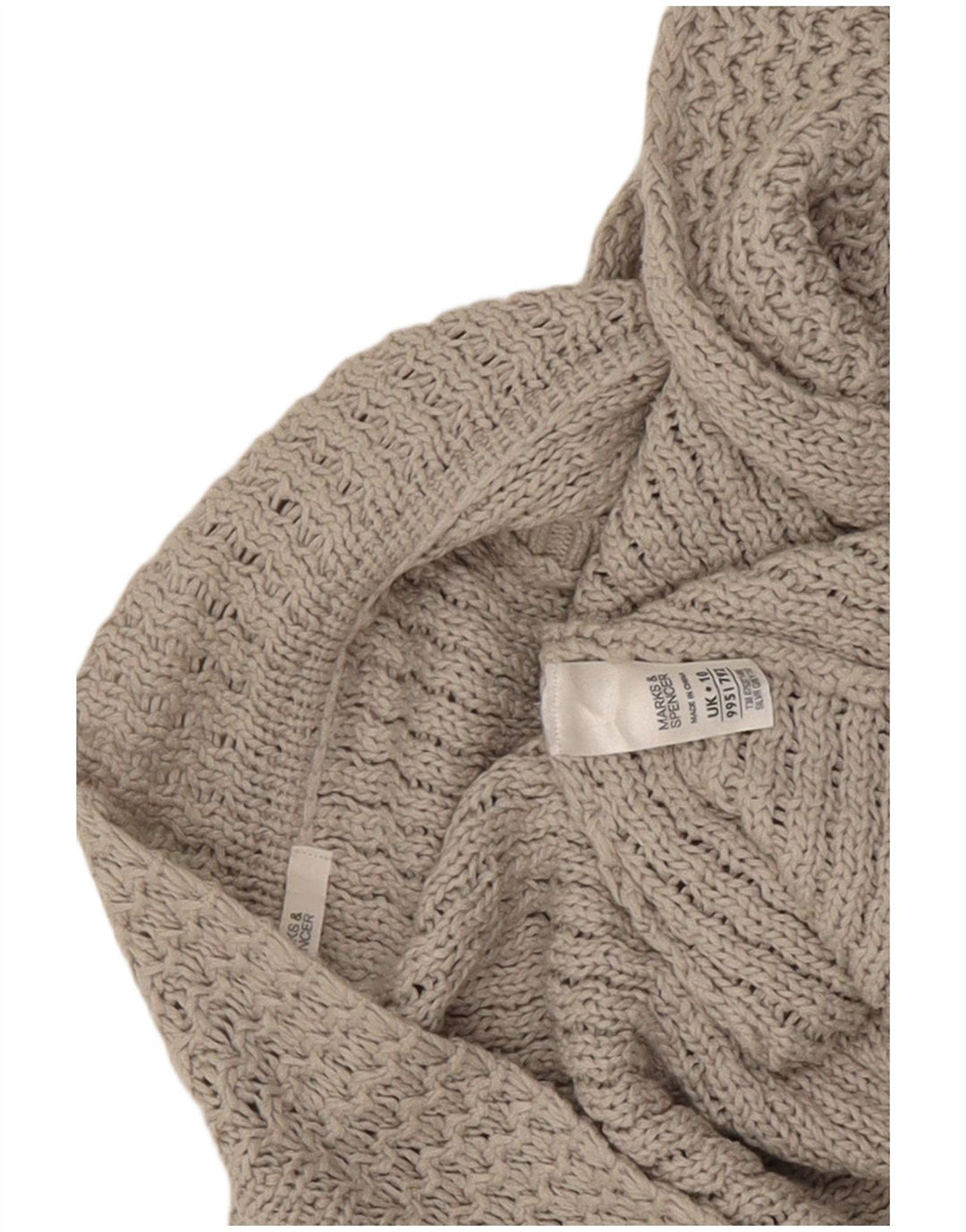 Maglione cardigan aperto senza maniche da donna Marks & Spencer UK 10 piccolo grigio
