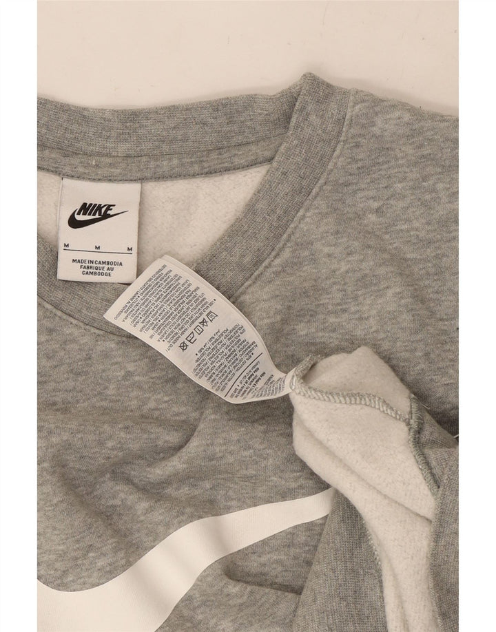 NIKE Felpa con grafica da uomo Maglione in cotone grigio medio