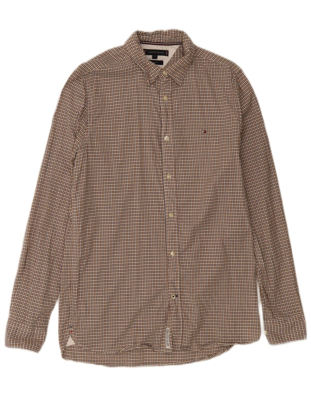 TOMMY HILFIGER Camicia slim fit da uomo in cotone a quadretti giallo medio