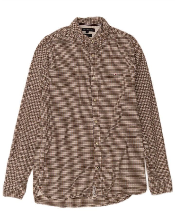 TOMMY HILFIGER Camicia slim fit da uomo in cotone a quadretti giallo medio