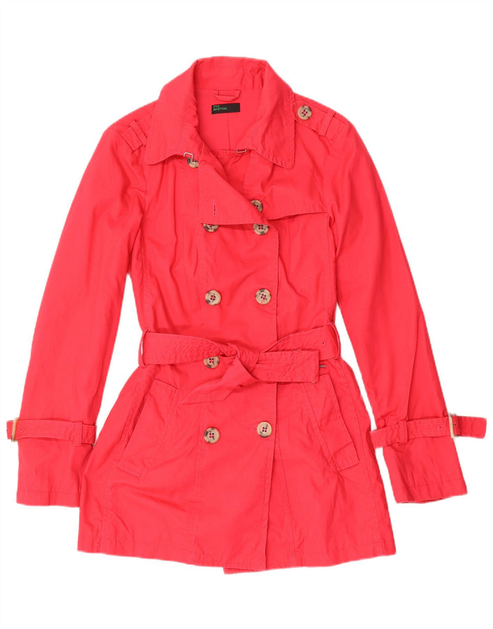 Trench Donna BENETTON IT 40 Piccolo Rosso Cotone