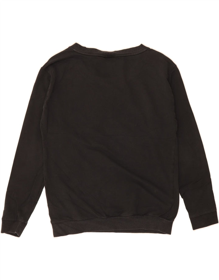 ADIDAS Womens Oversized Graphic Crew Neck Jumper Sweater UK 10 Small Black Vintage Adidas and Second-Hand Adidas from Messina Hembry 