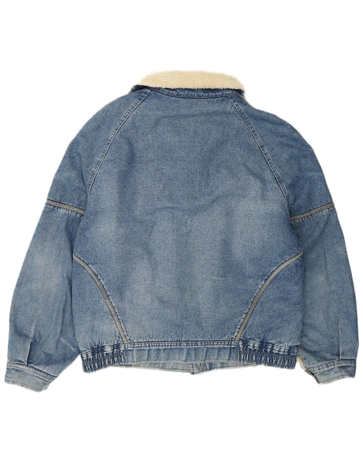 Giacca da uomo in denim Sherpa VINTAGE UK 42 XL Blu