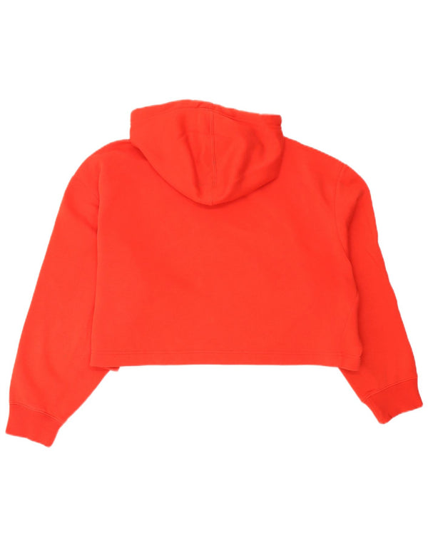 Maglione con cappuccio oversize corto da donna ADIDAS UK 12 cotone arancione medio