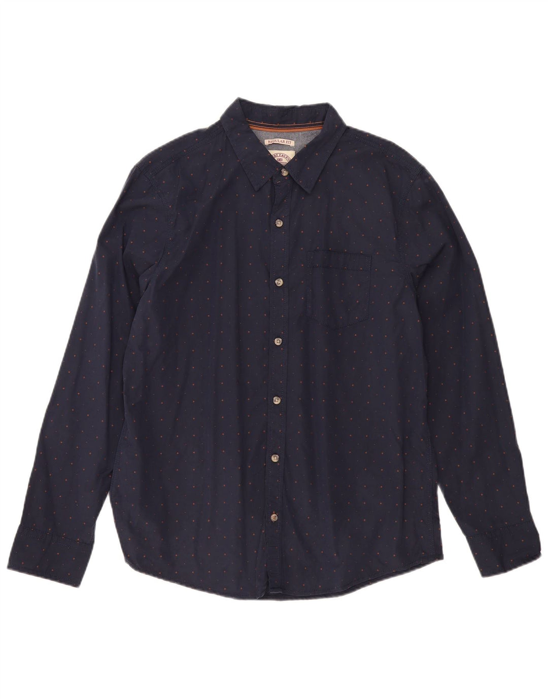 Camicia da uomo dalla vestibilità regolare Fat Face, grande, in cotone maculato blu navy