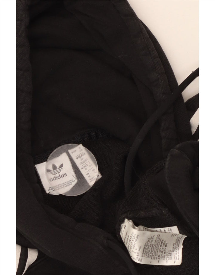 Maglione con cappuccio oversize corto da donna ADIDAS UK 10 piccolo cotone nero