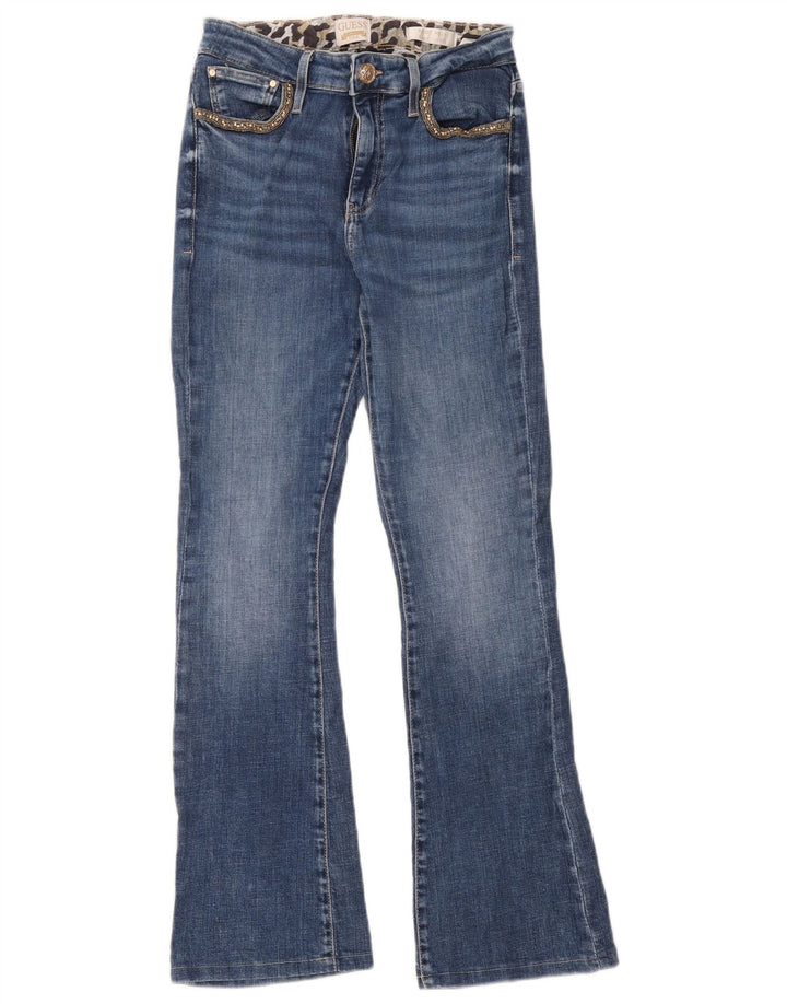 Jeans Bootcut da donna a vita alta Guess W28 L28 cotone blu