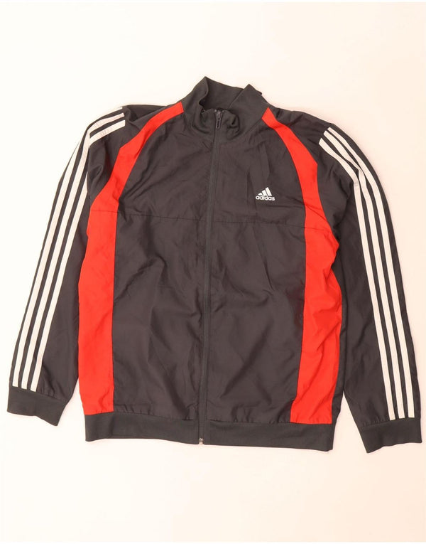 Giacca da tuta da ragazzo Adidas 13-14 anni in poliestere color block nero