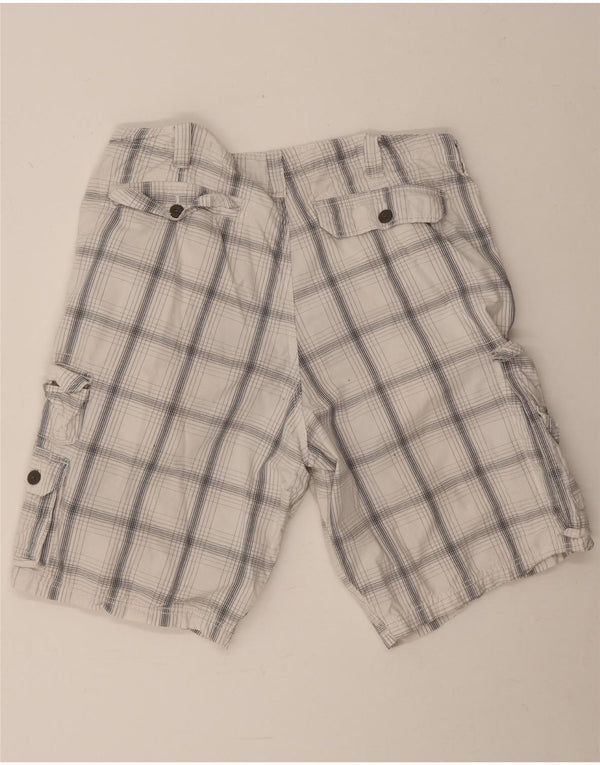 Pantaloncini cargo da uomo Lee Salopette W38 XL in cotone a quadri bianchi