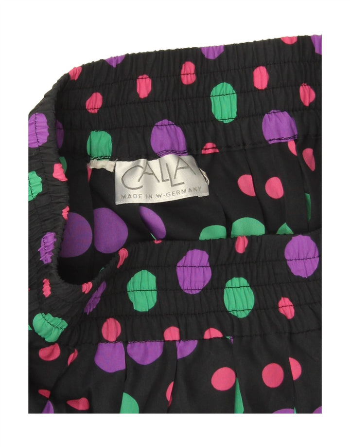 VINTAGE Womens Flared Skirt W28 Medium Black Polka Dot Vintage Vintage and Second-Hand Vintage from Messina Hembry 