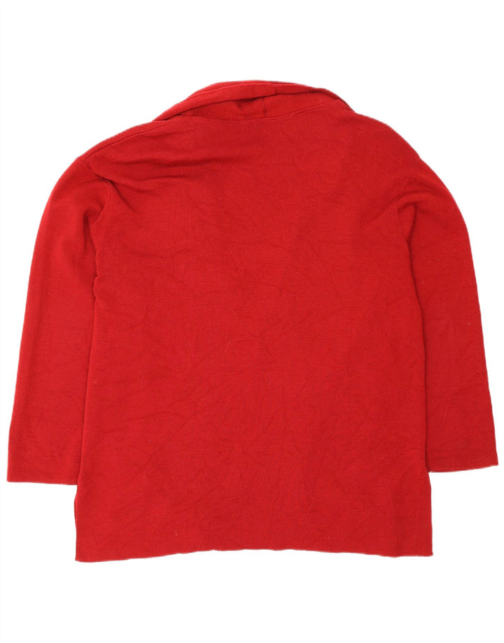 Maglione cardigan aperto oversize da donna Marks & Spencer UK 14 grande rosso