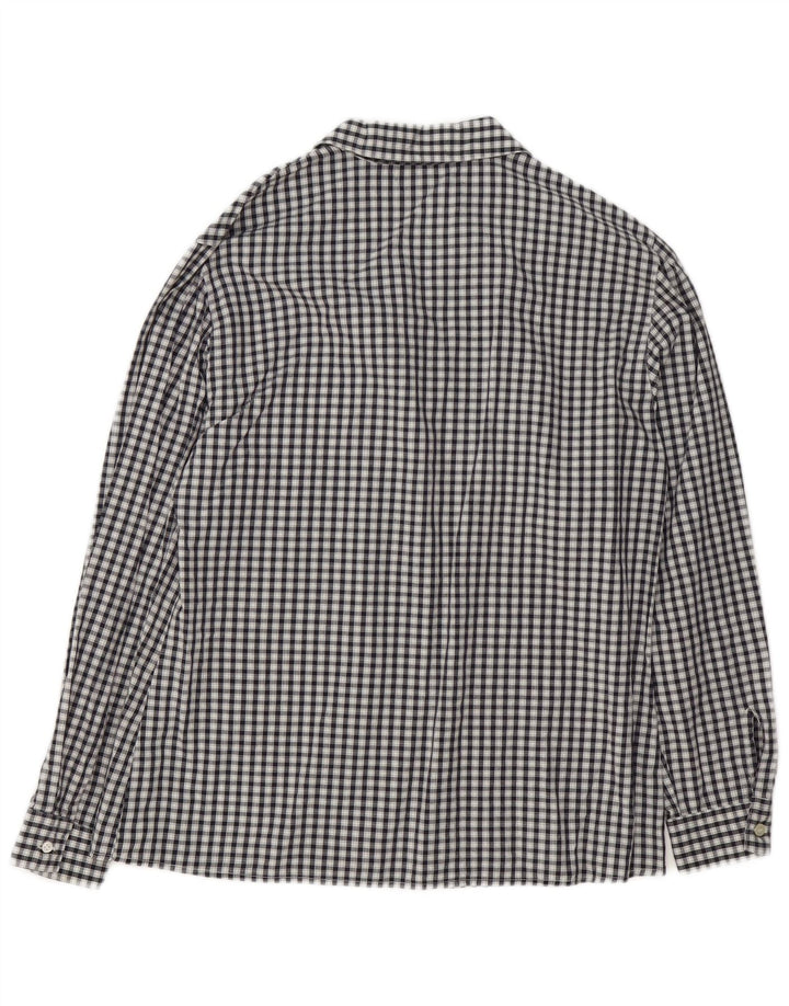 Camicetta camicia da notte da donna Sisley IT 44 cotone a quadretti blu navy medio