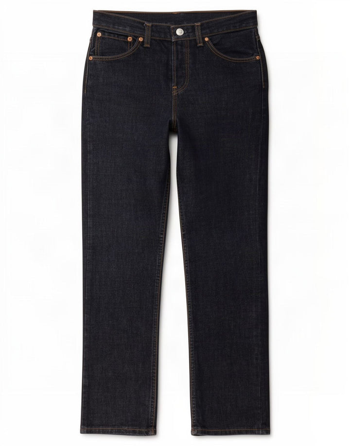 Jeans dritti effetto invecchiato da donna Levi's W29 L34 cotone blu navy
