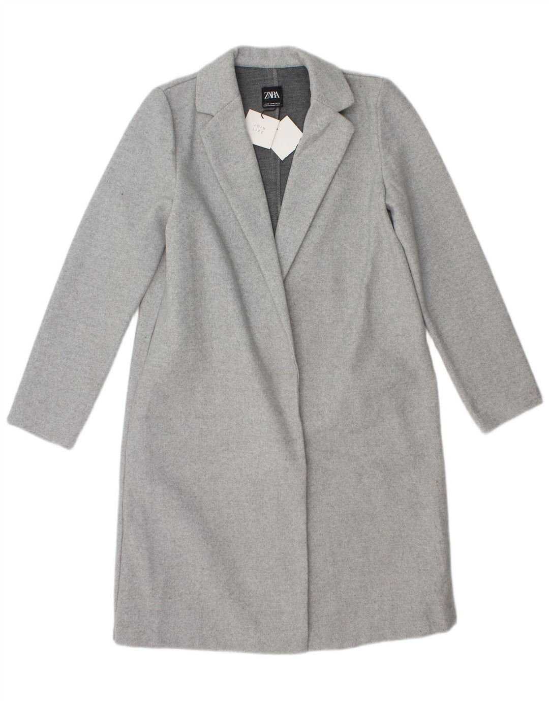 Cappotto aperto da donna Zara UK 14 Poliestere grigio medio