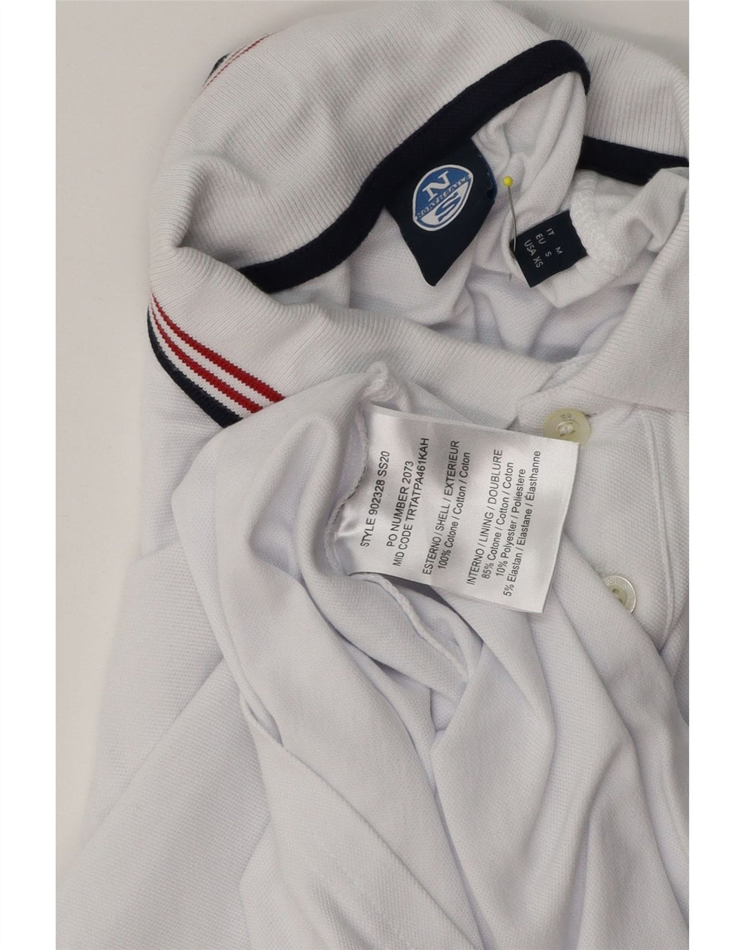 Polo grafica da uomo North Sails piccola in cotone bianco