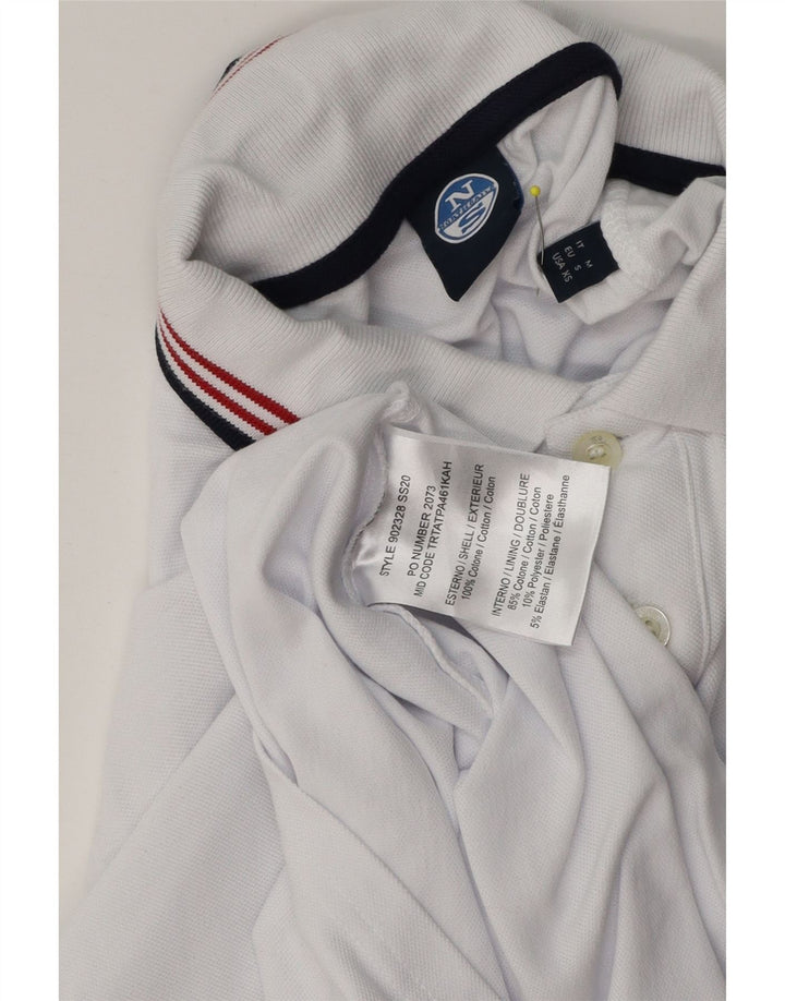 Polo grafica da uomo North Sails piccola in cotone bianco