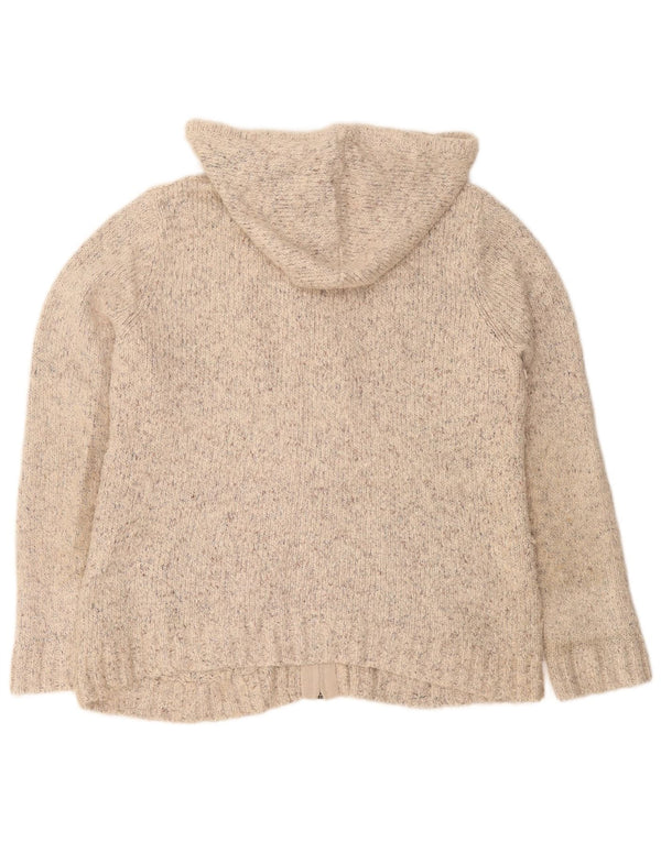 Maglione cardigan con cappuccio da donna Fat Face UK 16 Grande acrilico screziato beige