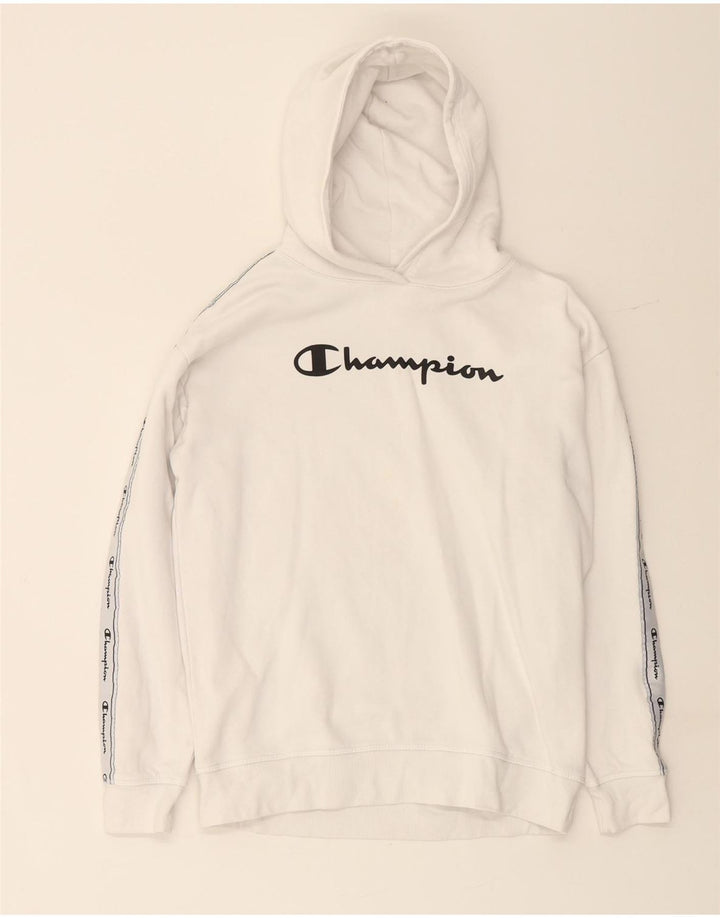 Maglione con cappuccio grafico per ragazzi CHAMPION 13-14 anni XL Bianco