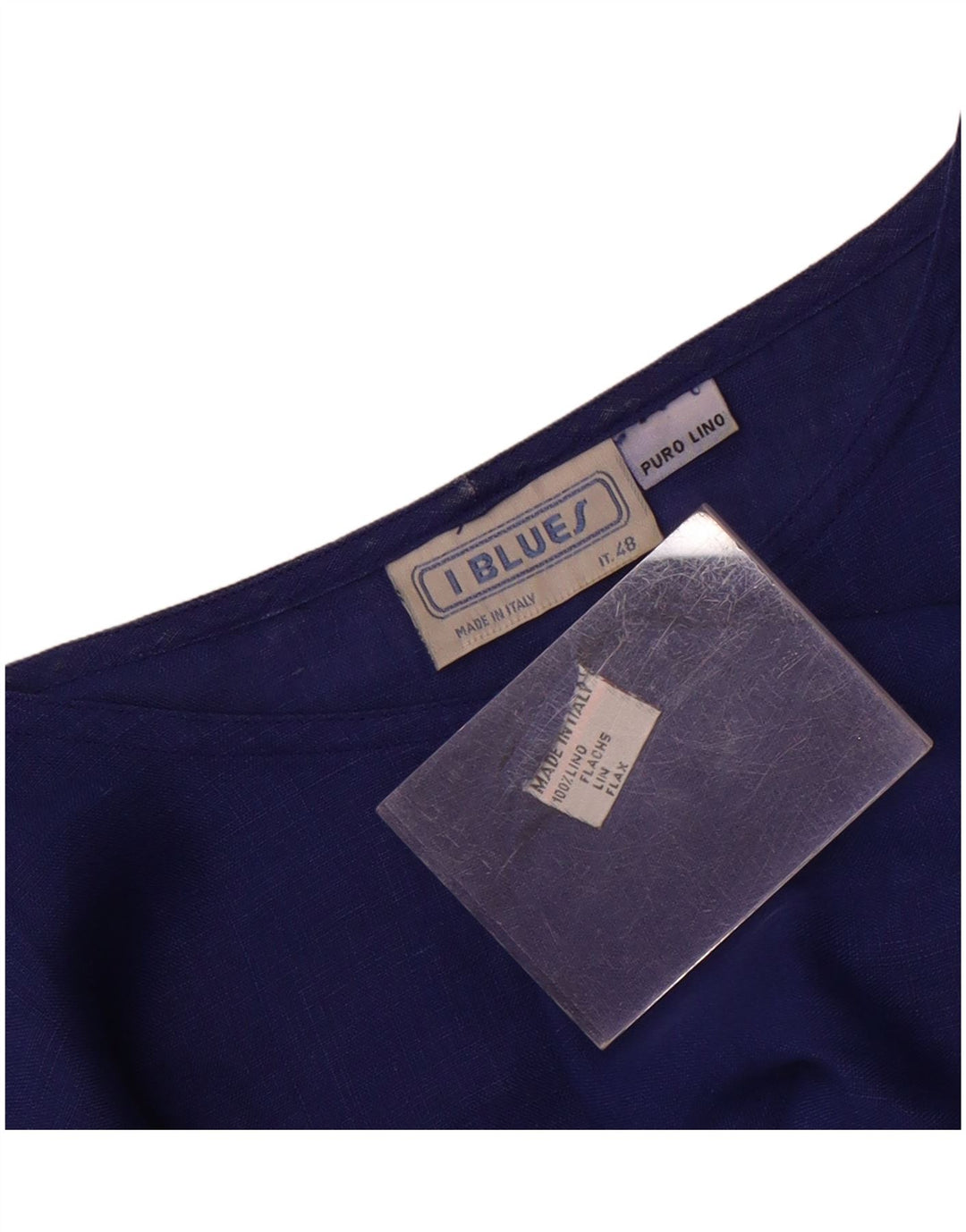i Blues Camicetta da donna Top IT 48 XL Lino blu