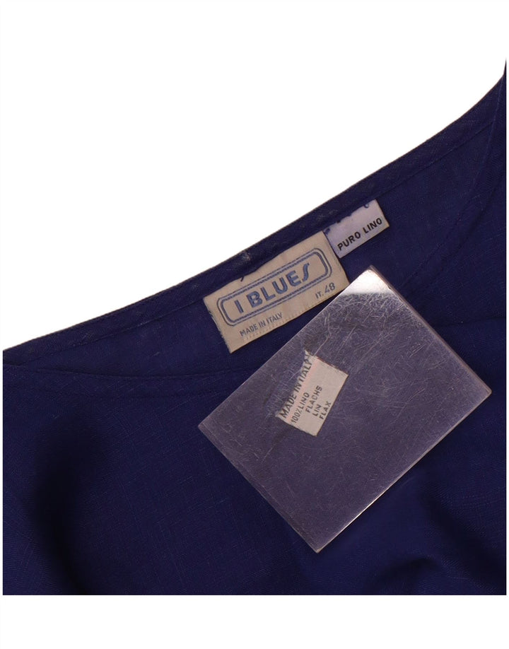 i Blues Camicetta da donna Top IT 48 XL Lino blu