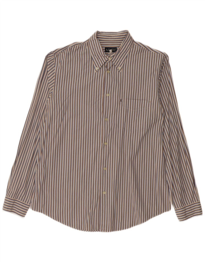 Armani Jeans Camicia Uomo Large in Cotone Rigato Multicolor